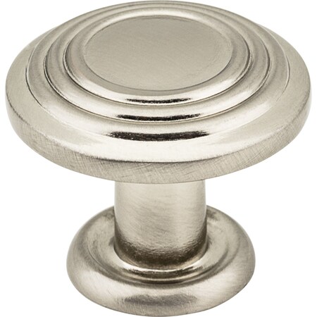 Elements 1-1/4" Diameter Satin Nickel Stacked Ring Vienna Cabinet Mushroom Knob 110SN